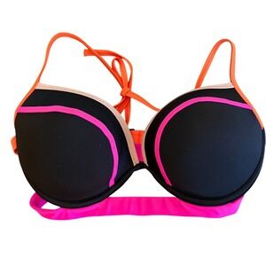 Victorias Secret Retro Y2K Swim The Hottie Halter Banded Push-up Neon Bikini Top